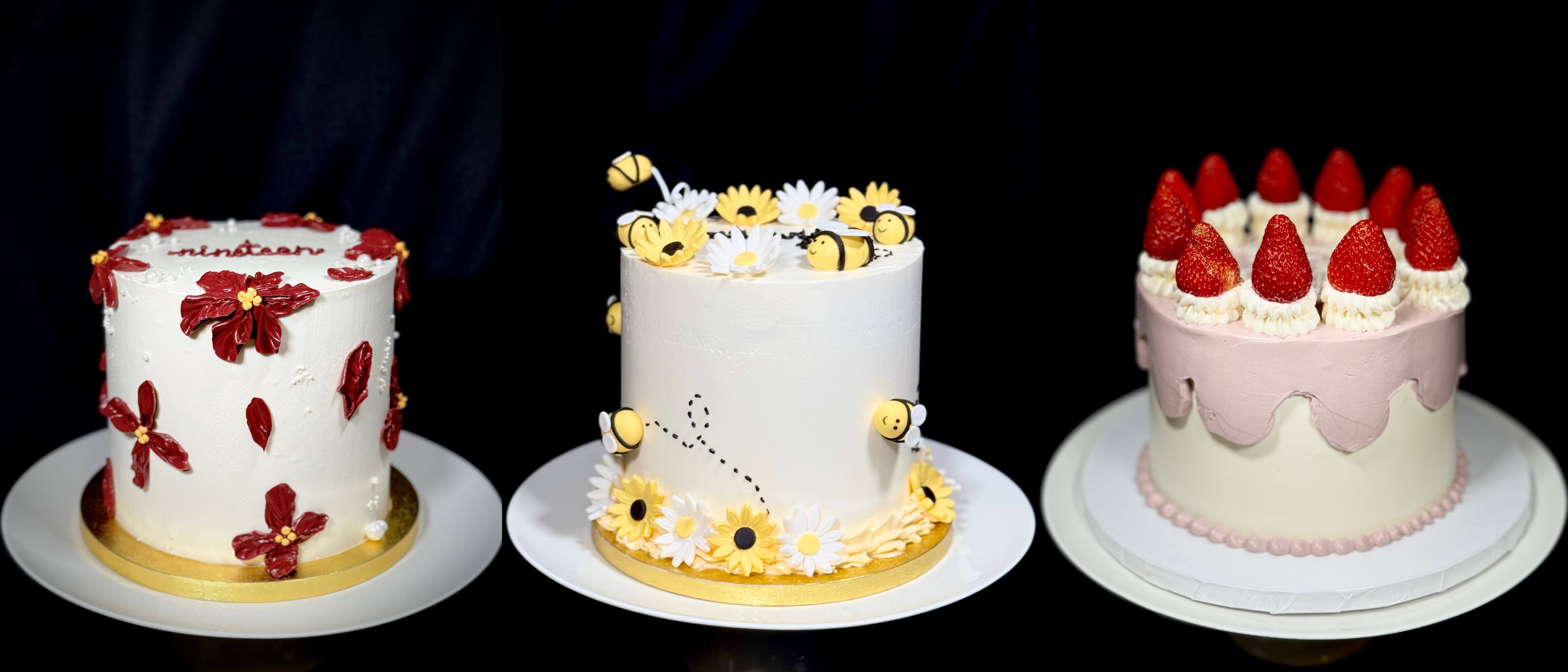 Multi-layered celebration cake with chocolate and vanilla flavours